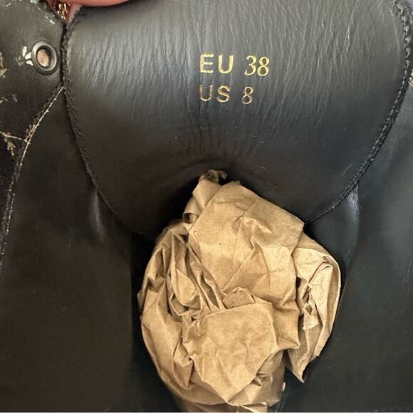 R13 Rocker Chic Double Stack Platform Boots US 8 EU 38 Black w/ Floral Design - Picture 7 of 13